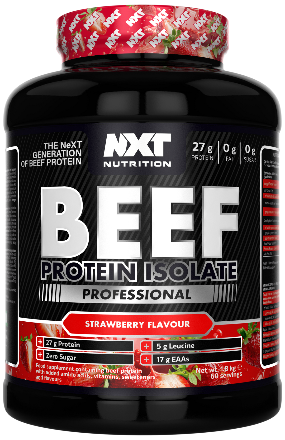 NXT Nutrition Beef Protein Isolate Professional - Strawberry - 1.8kg