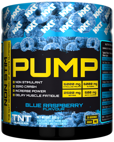 NXT Nutrition TNT Nuclear PUMP (Stim-Free) - Blue Raspberry - 500g