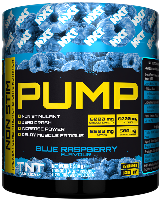 NXT Nutrition TNT Nuclear PUMP (Stim-Free) - Blue Raspberry - 500g