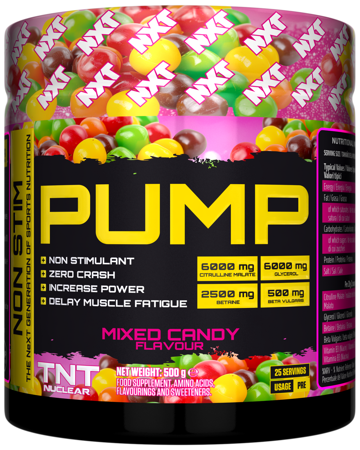 NXT Nutrition TNT Nuclear PUMP (Stim-Free) - Mixed Candy - 500g