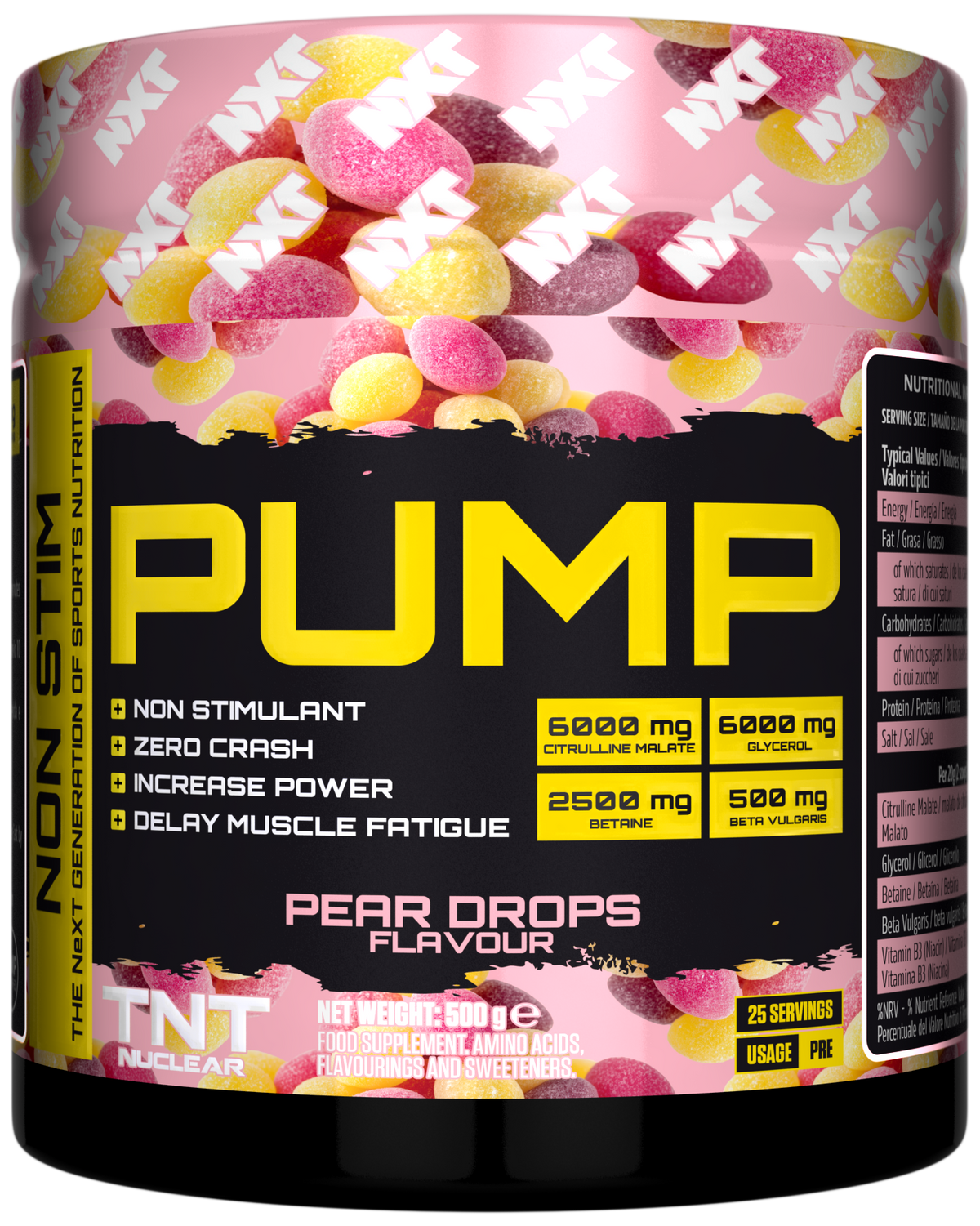 NXT Nutrition TNT Nuclear PUMP (Stim-Free) - Pear Drops - 500g