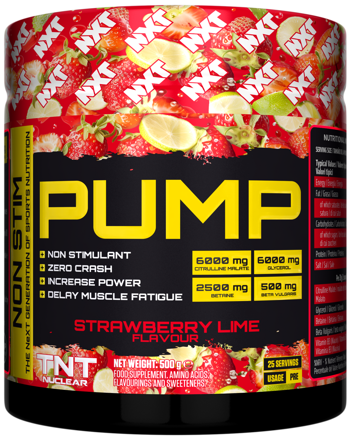 NXT Nutrition TNT Nuclear PUMP (Stim-Free) - Strawberry Lime - 500g