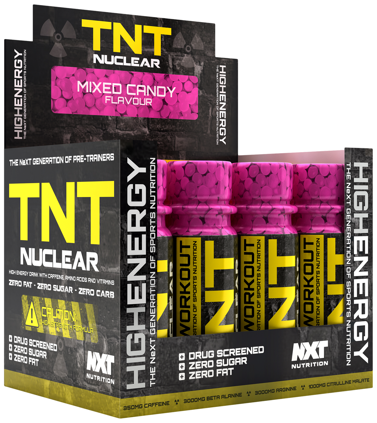 NXT Nutrition TNT Nuclear Shots - Mixed Candy - 12x60ml