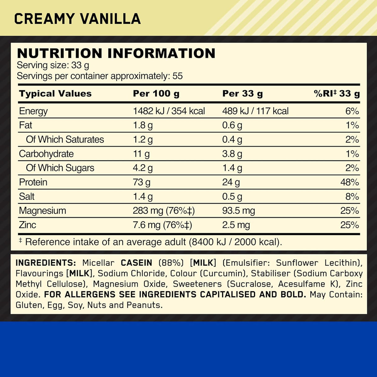 Optimum Nutrition Gold Standard 100% Casein 1816g - GymStack