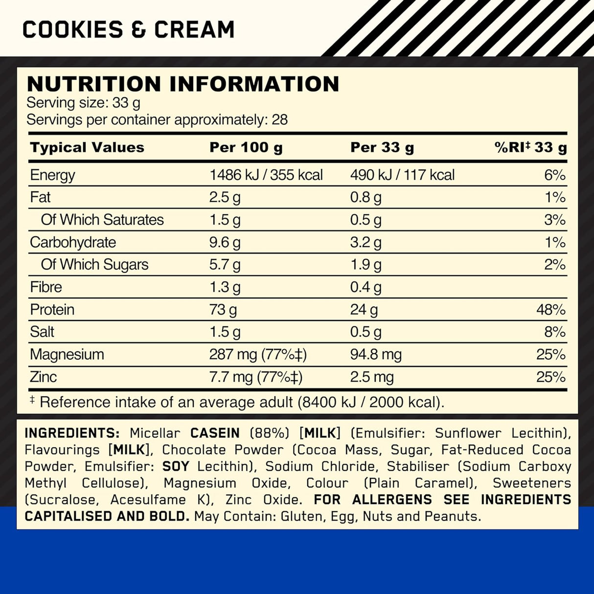 Optimum Nutrition Gold Standard 100% Casein 896g - GymStack