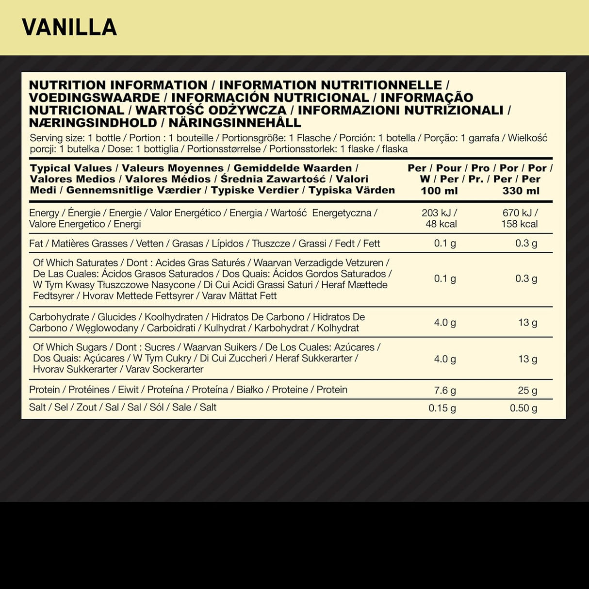 Optimum Nutrition Protein Shake 12x330ml - GymStack