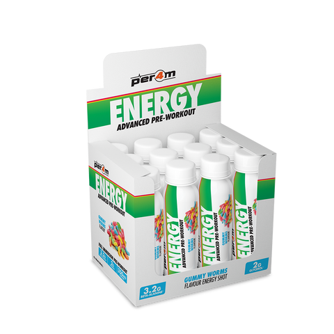 Per4m Energy Pre Workout Shot - Gummy Worms - 12x100ml