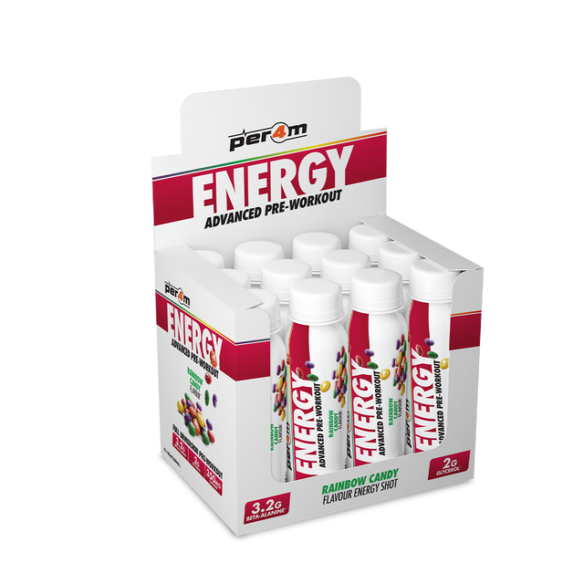 Per4m Energy Pre Workout Shot - Rainbow Candy - 12x100ml