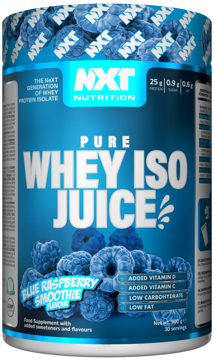 NXT Nutrition Pure Whey ISO Juice - Blue Raspberry Smoothie - 900g