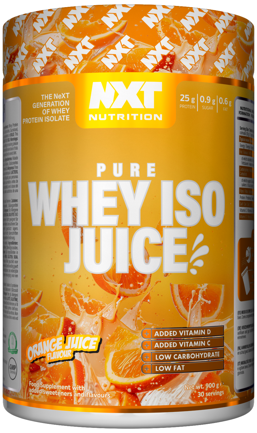 NXT Nutrition Pure Whey ISO Juice - Orange Juice - 900g