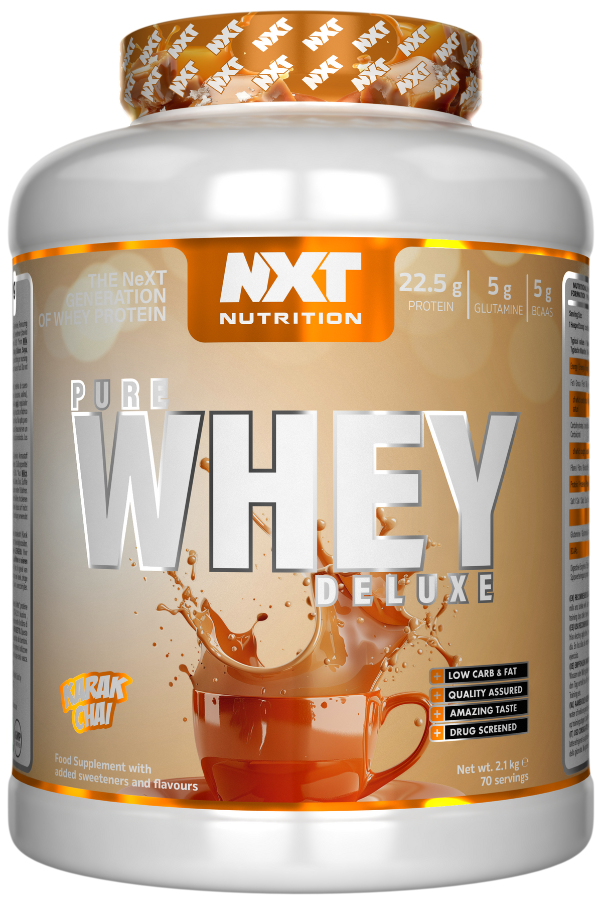 NXT Nutrition Pure Whey Deluxe - Karak Chai - 2.1kg