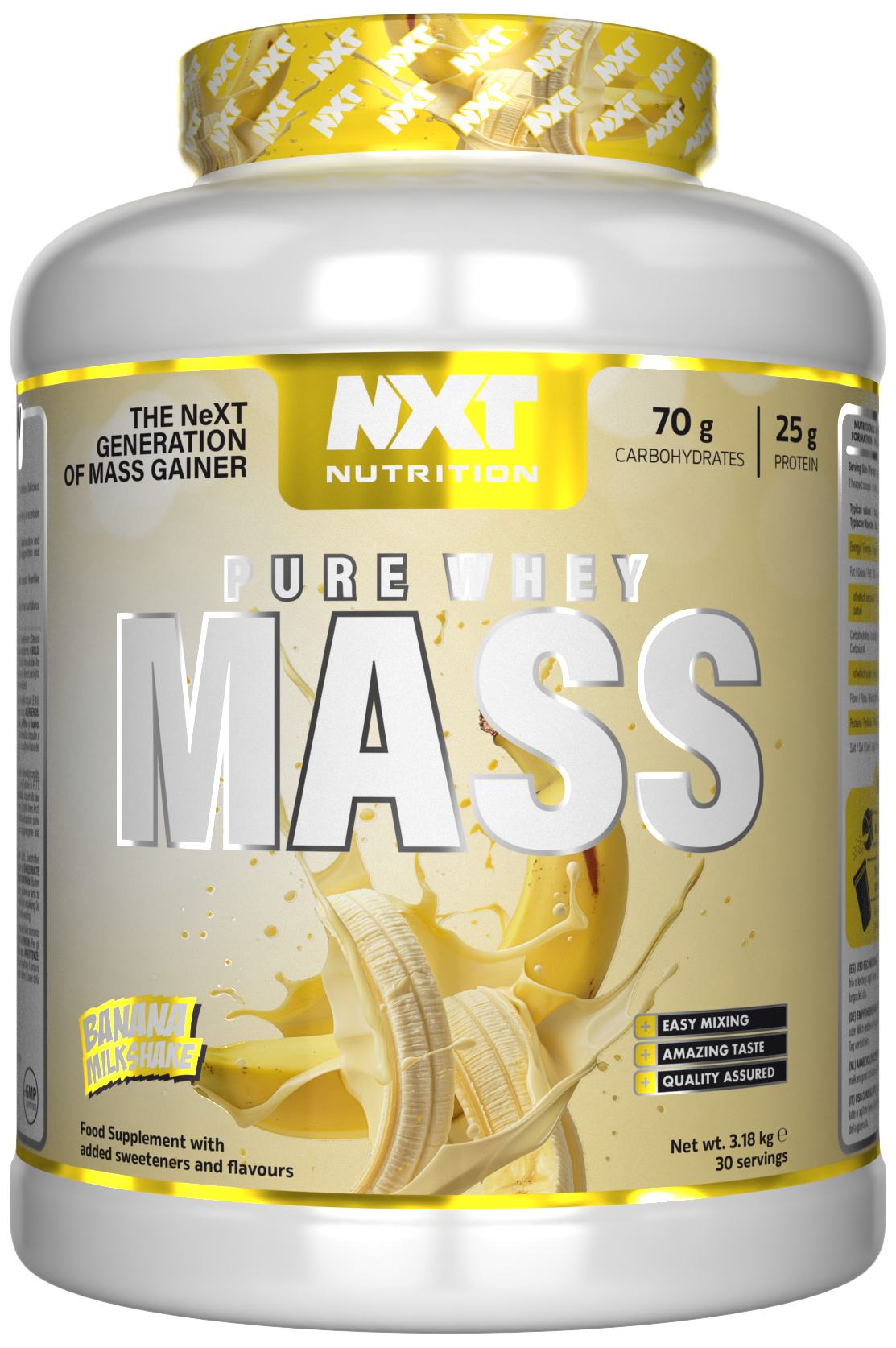 NXT Nutrition NXT Pure Whey Mass - Banana Milkshake - 3.18kg
