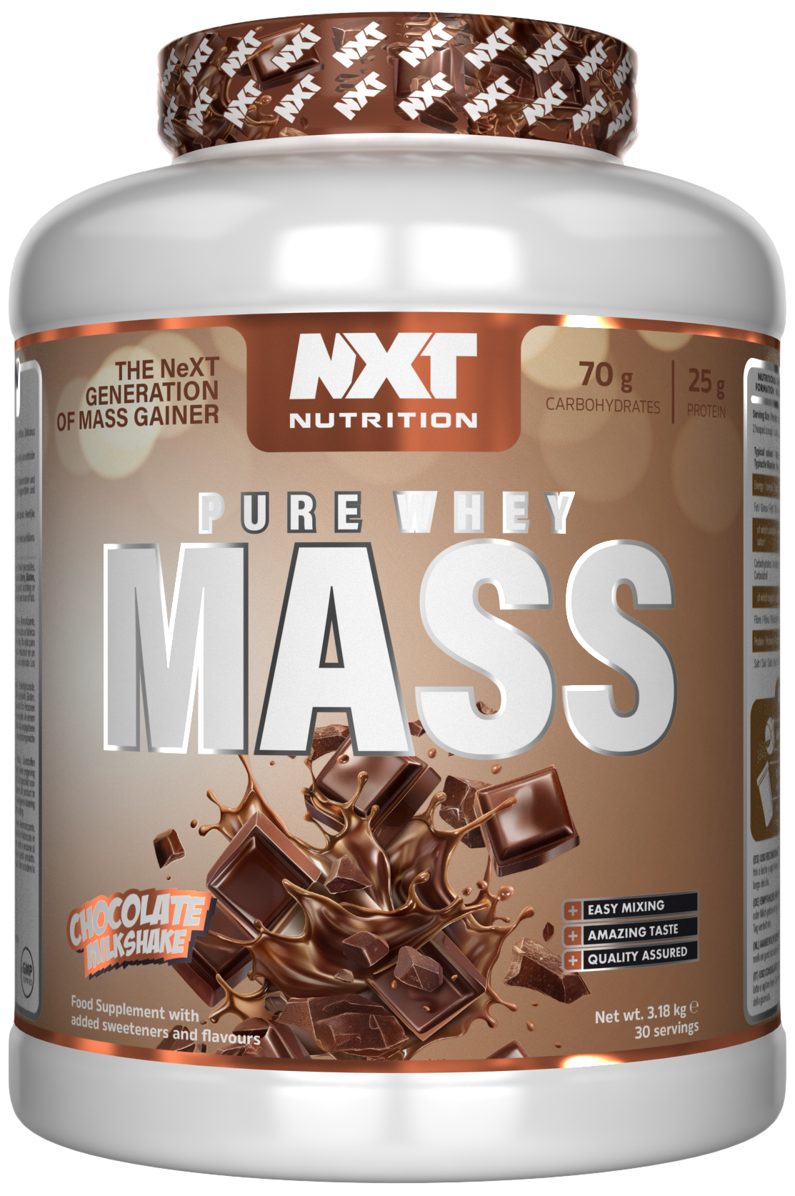NXT Nutrition NXT Pure Whey Mass - Chocolate Milkshake - 3.18kg