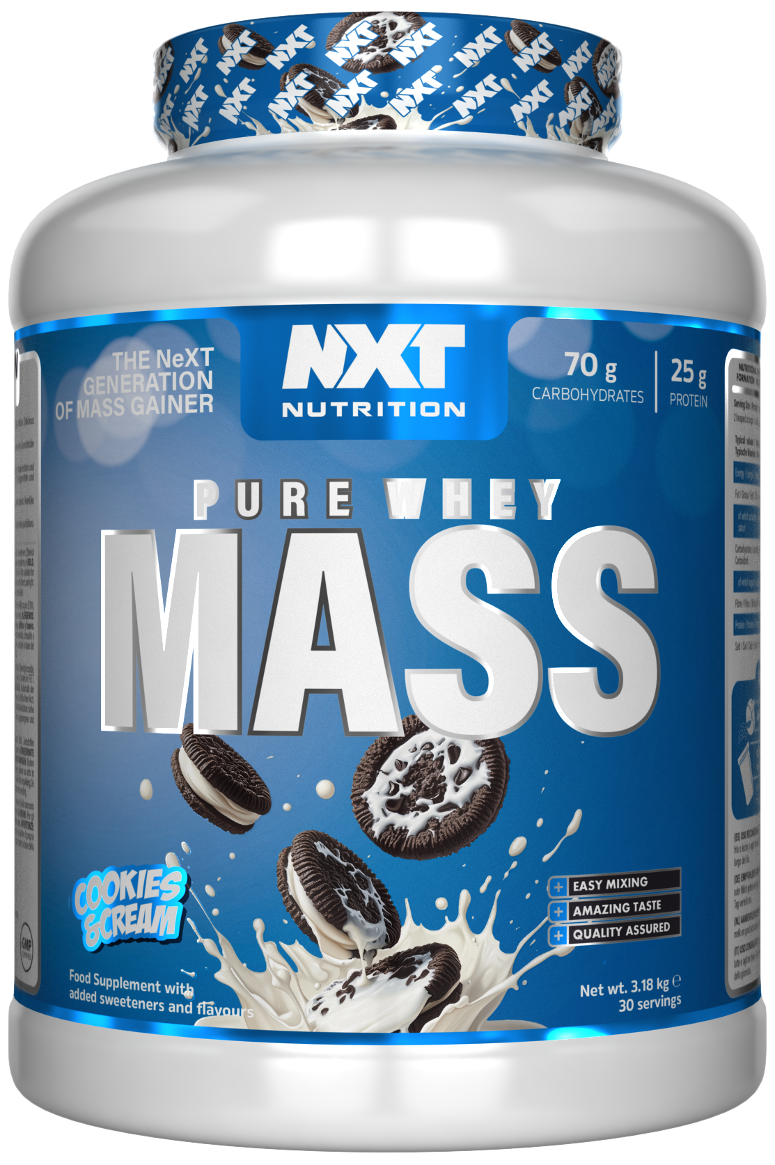 NXT Nutrition NXT Pure Whey Mass - Cookies & Cream - 3.18kg