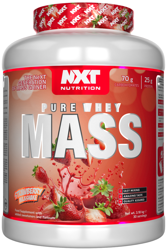 NXT Nutrition NXT Pure Whey Mass - Strawberry Milkshake - 3.18kg