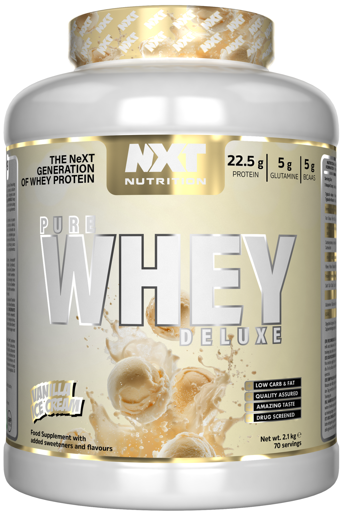 NXT Nutrition Pure Whey Deluxe - Vanilla Ice Cream - 510g