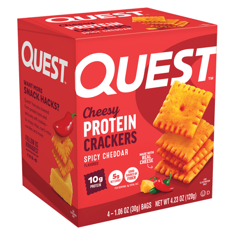 Quest Nutrition Cheese Crackers - Spicy Cheddar - 4x30g